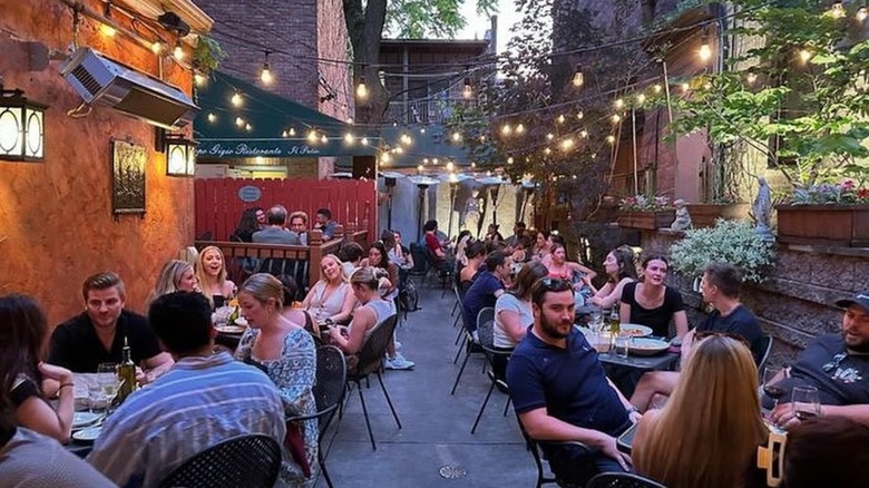 Topo Gigio back patio on a crowded night