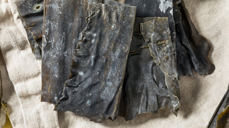 Organic dried Japanese kombu sheets.