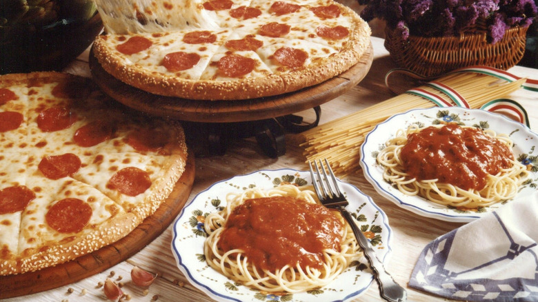 Little Caesar's spaghetti bucket from vintage commercial