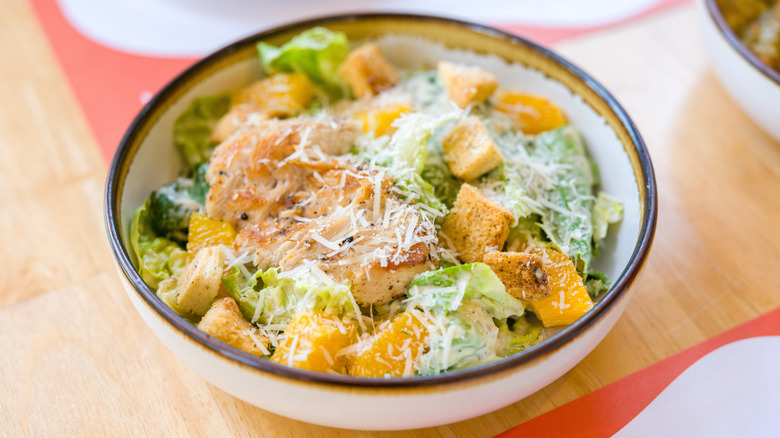 Caesar salad in a bowl