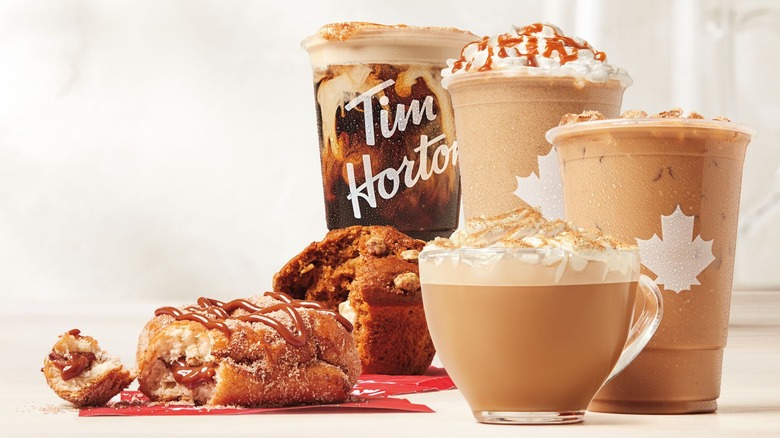Tim Hortons' lineup of pumpkin drinks and food