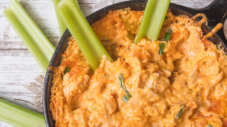 Buffalo chicken dip mac and cheese