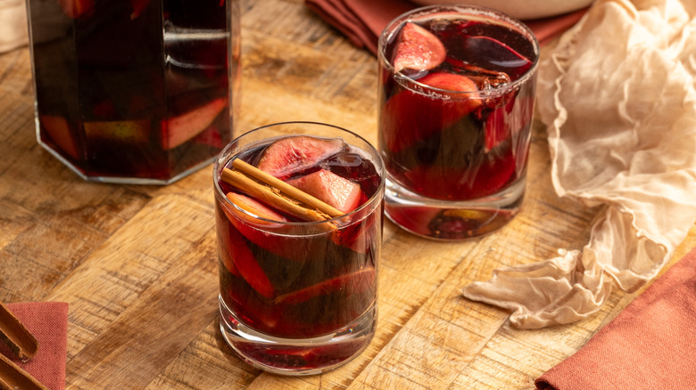 Glasses of red sangria