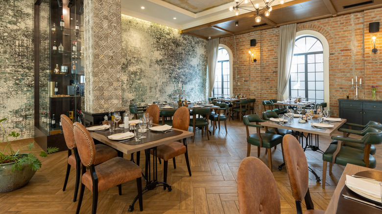 Restaurant interior with chairs and tables