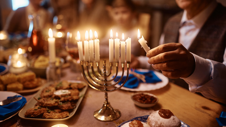 Hanukkah dinner table