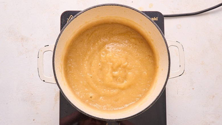 apples blended in a pot