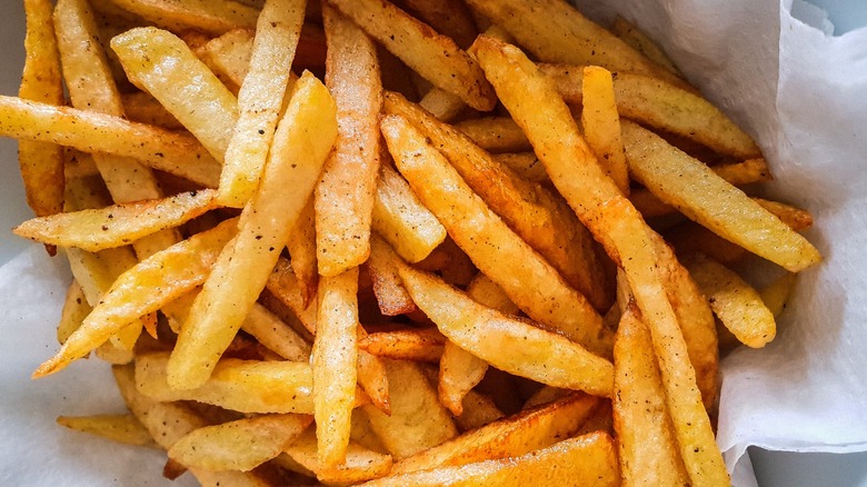 french fries on paper