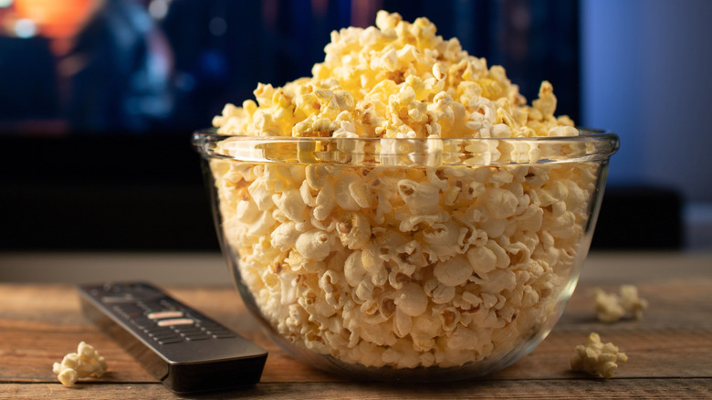 popcorn served in living room