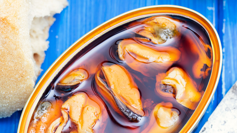 Tinned mussels escabeche