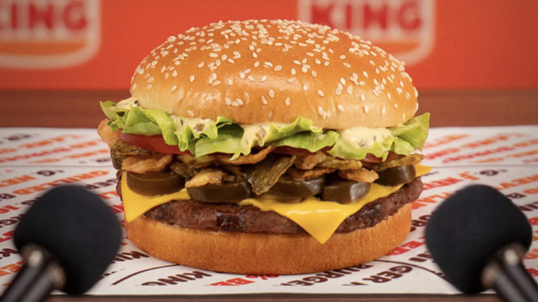 Burger King Whopper with cheese, jalapeno, and sauce