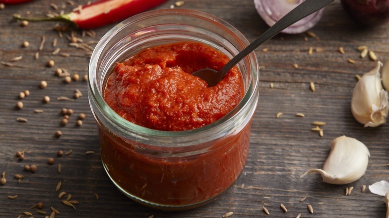 bowl of harissa paste