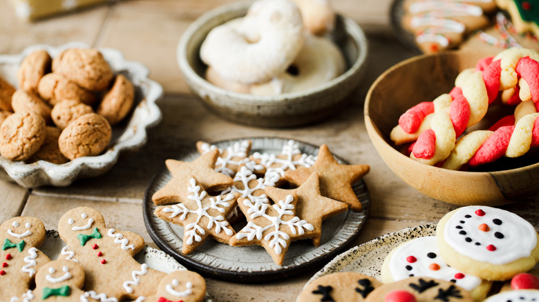 Christmas snacks on plates