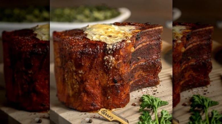 The pork chop offerings at Perry's Steakhouse