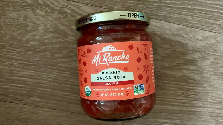 a jar of Mi Rancho organic salsa roja