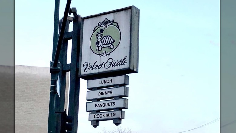 Old sign from The Velvet Turtle