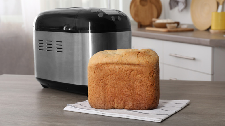 Baked bread and breadmaking machine.