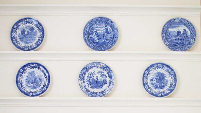 Spode plates on display