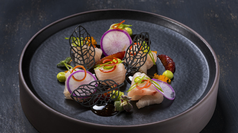 Crudo appetizer plate