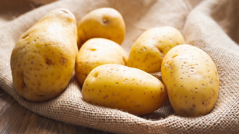 Fresh yukon gold potatoes