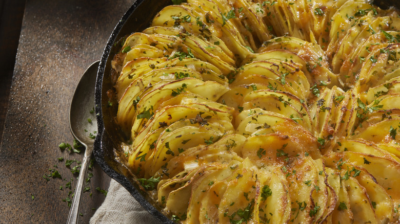 Au gratin potatoes with herbs