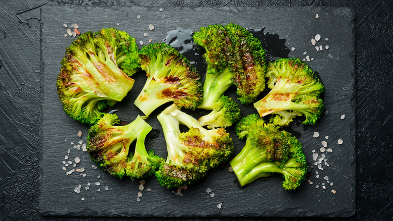 plate of roasted broccoli