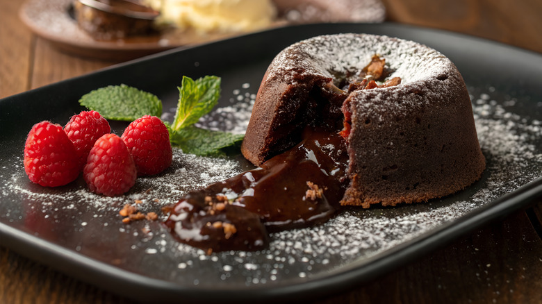 melted chocolate lava cake