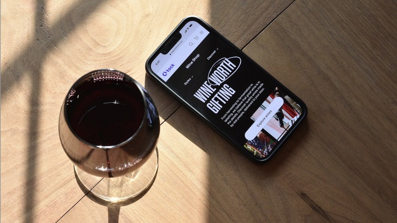 wine and phone with Tock