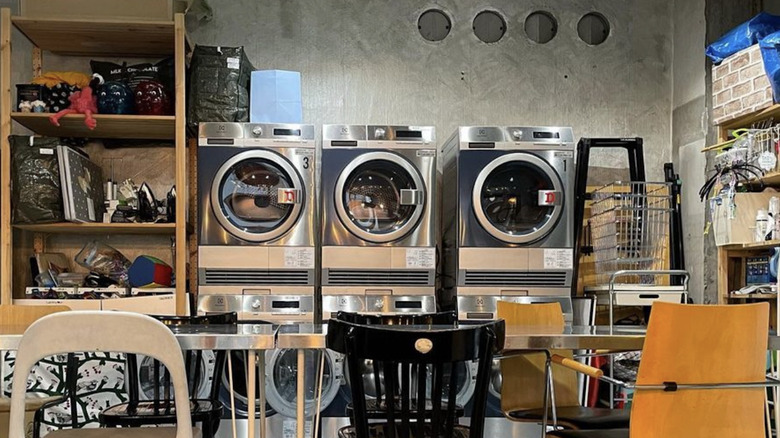 Laundry machines at Kissa Laundry café