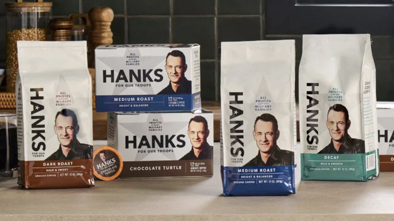 selection of Hanks for Our Troops Coffee containers