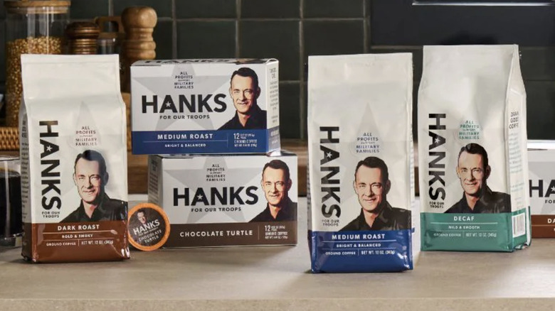 selection of Hanks for Our Troops Coffee containers