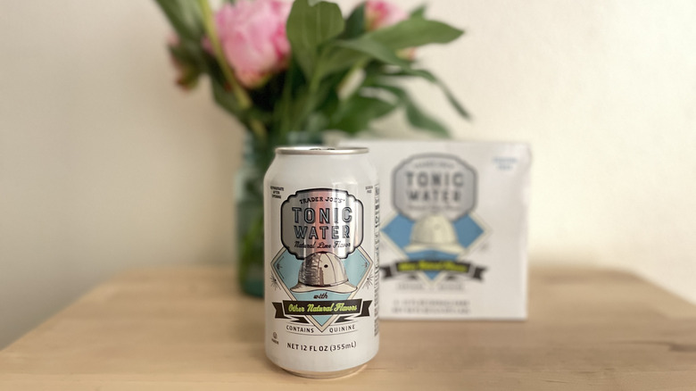Trader Joe's tonic water on a table
