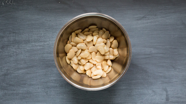 butter beans in mixing bowl