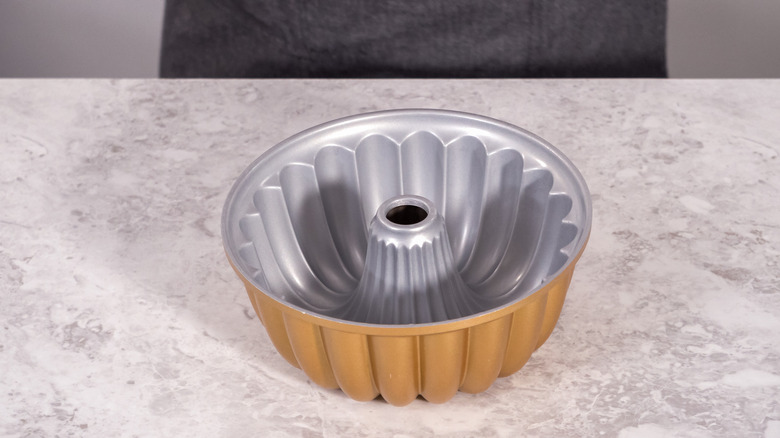 Greased bundt pan