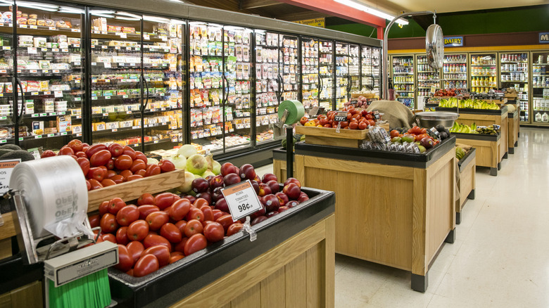produce section in grocery store