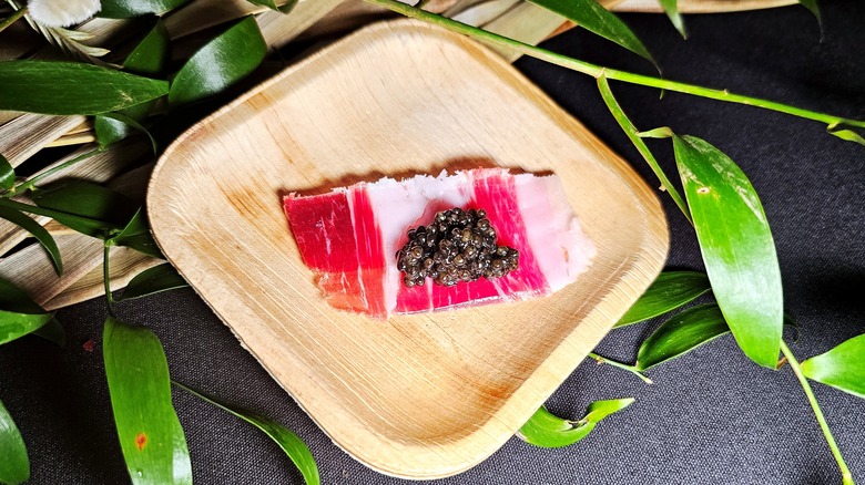 Caviar on a slice of Jamón Ibérico