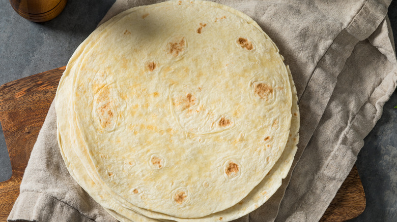 Tortillas on a tea towel