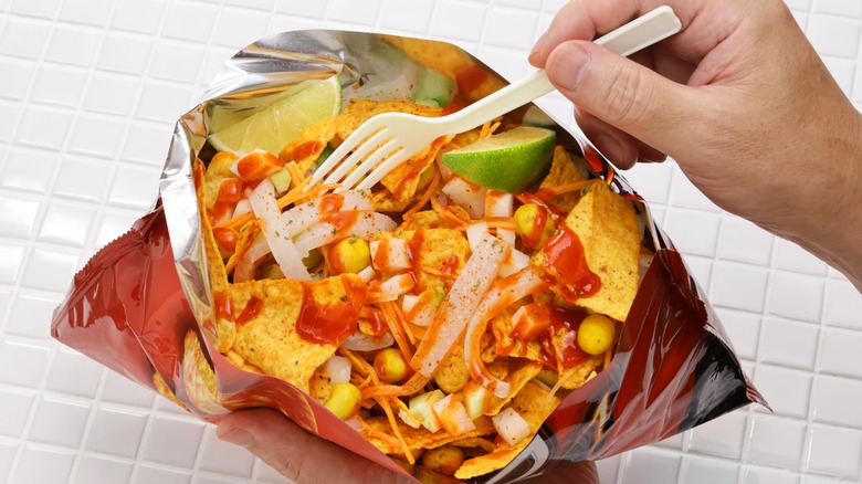 Tostilocos served in chip bag