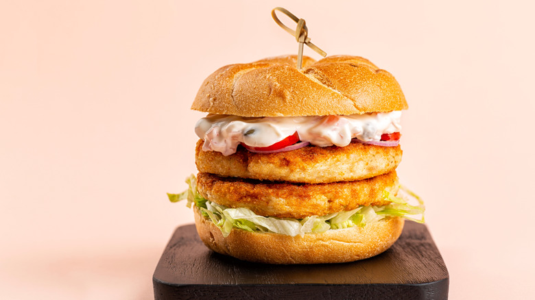 standard fish sandwich with tartar sauce