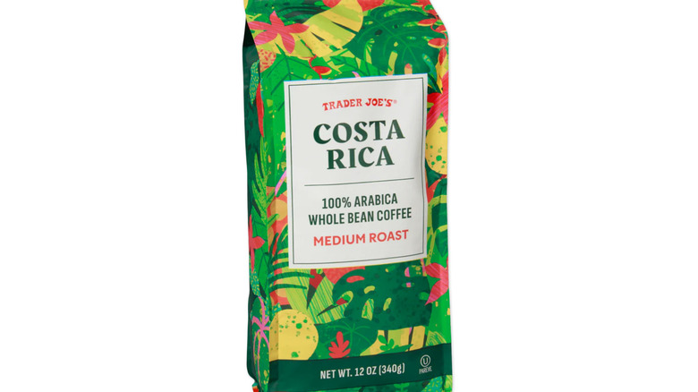 Bag of Trader Joe's Costa Rica 100% Arabica Whole Bean Coffee.