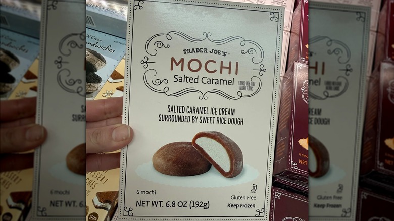 Box of Trader Joe's Salted Caramel Mochi.