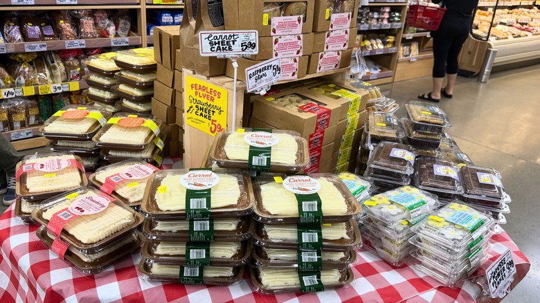 a table full of different baked goods at a Trader Joe's store