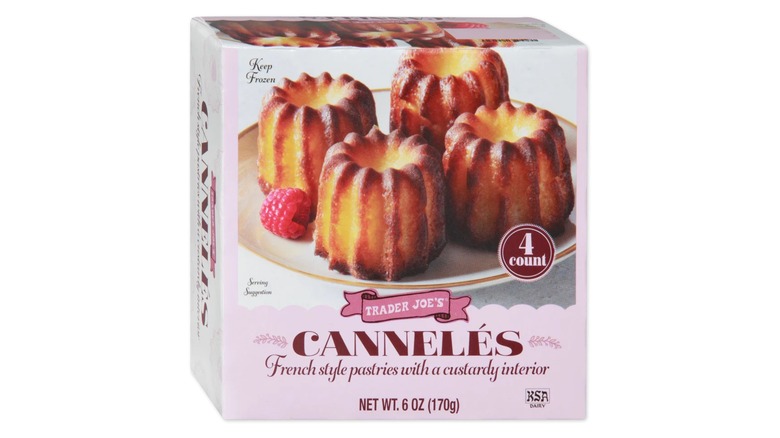 Box of Trader Joe's Cannelés on a white background