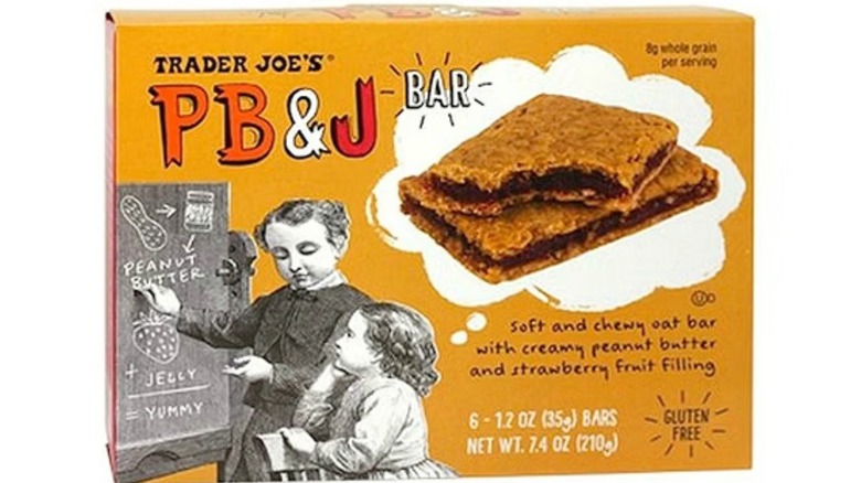 Box of Trader Joe's PB&J Bars on white background