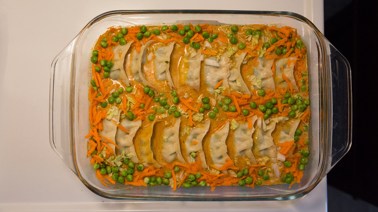 dumpling casserole on stovetop
