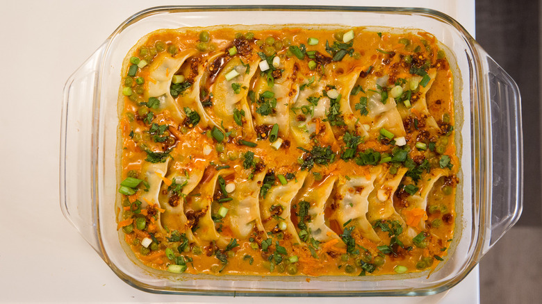 dumpling casserole on stovetop