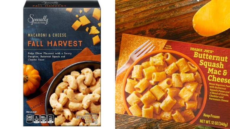 Two version of fall mac and cheese from Aldi and Trader Joe's