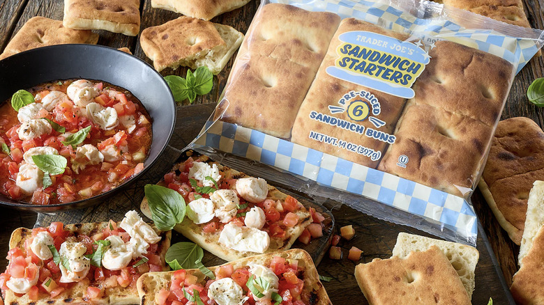 Trader Joe's sandwich starters bread surrounded by sandwiches