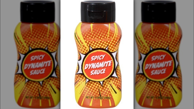 Spicy Dynamite Sauce on white background