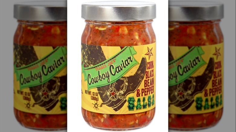 Cowboy Caviar jar on white background