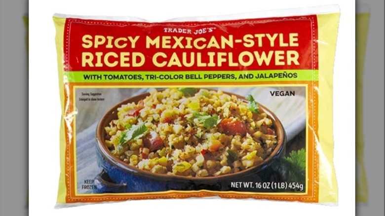 Mexican-style cauliflower bag on white background